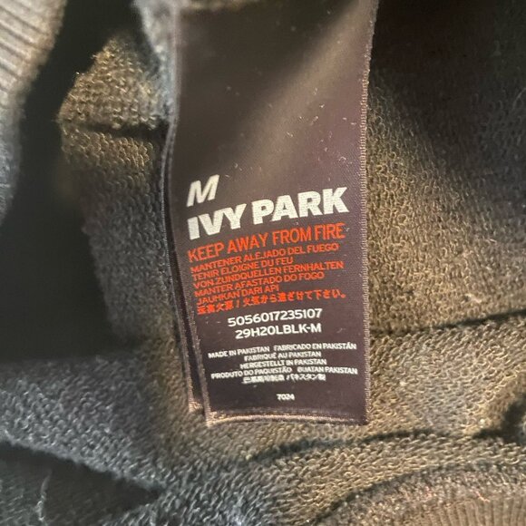 Ivy Park Hoodie Size Medium Black Spellout Logo Street Lounge Athletic Beyonce - Picture 5 of 8